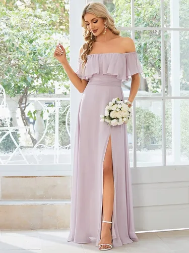 Miniatura 3 de Ever-Pretty Womens Off The Shoulder Ruffle Party Dresses Side Split Beach Maxi Dress 00968