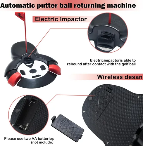 Miniatura 2 de Copa de retorno automática de pelota de golf, máquina de poner práctica automática, ayuda para entrenamiento de taza de golf, regreso