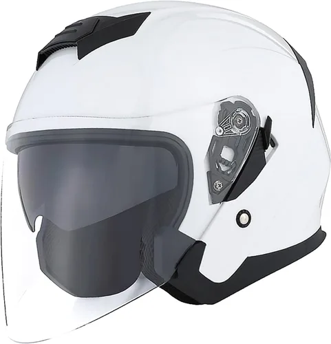 Miniatura 11 de 1Storm Casco de motocicleta abierto para scooter, clásico Knight Bike, lente dual/visera de sol: HJK526