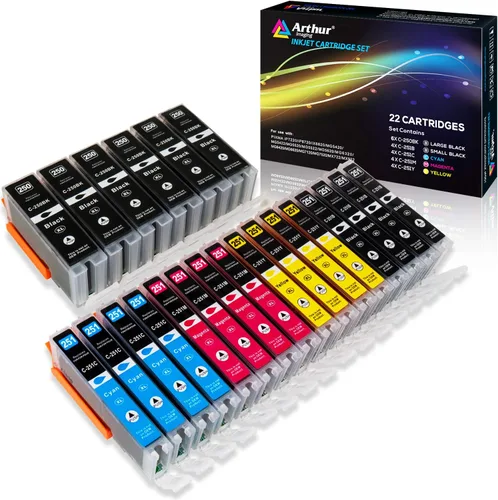 paquete de 28 repuestos de cartuchos de tinta compatibles para 250XL, 251XL (12 grandes de color negro, 4 pequeños de color negro, 4 de color cian,