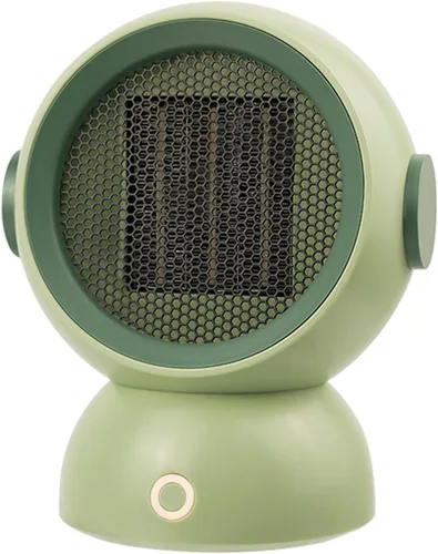 Miniatura 10 de Calentador de espacio, calentadores eléctricos portátiles para habitación pequeña, para uso en interiores, dos velocidades, 1200 W, mini Blanco