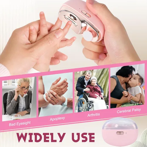 Miniatura 6 de Cortaúñas eléctrico, lima de uñas eléctrica, recortadora de uñas automática 3 en 1 con pulido, molinillo de uñas automático para mujeres, recortador