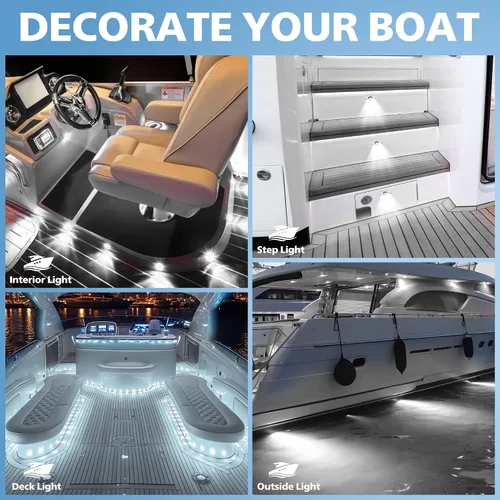 Miniatura 8 de Luces LED para interior de barco, cubierta marina, luz de cortesía, iluminación subacuática IP68 impermeable 9-24V para yate, kayak, velero, pesca