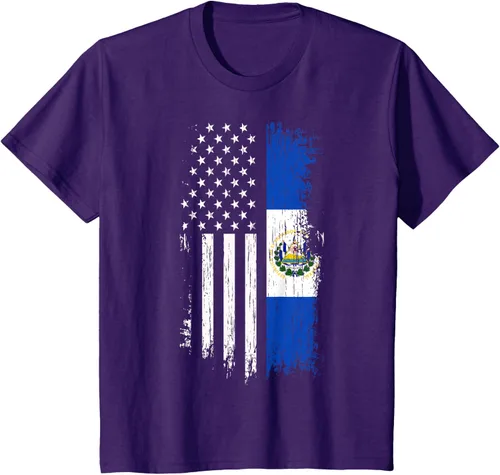 Miniatura 28 de Camiseta de la bandera de Estados Unidos salvadoreño - Camiseta de El Salvador USA