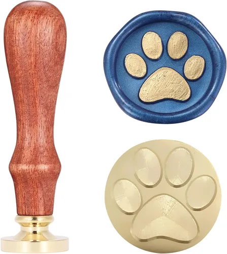Bonito sello de cera de pata de perro, sello de cera de sellado vintage Yoption ideal para adornar tarjetas de Navidad, sobres, invitaciones de