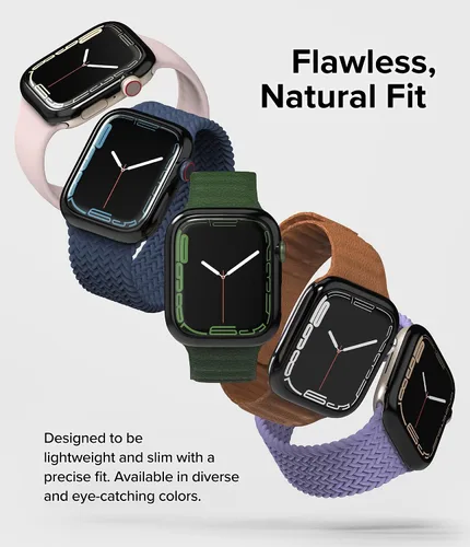 Miniatura 3 de Ringke Estilo de bisel [elegante marco de acero inoxidable] compatible con Apple Watch Series 9, 8, 7 (1.772 pulgadas), protector antiarañazos Negro