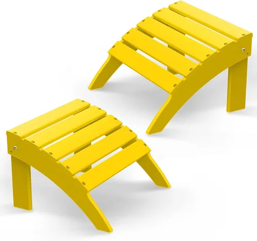 Miniatura 30 de Briopaws Otomana Adirondack plegable, silla Adirondack de polietileno de alta densidad resistente a la intemperie, reposapiés de plástico para Blanco