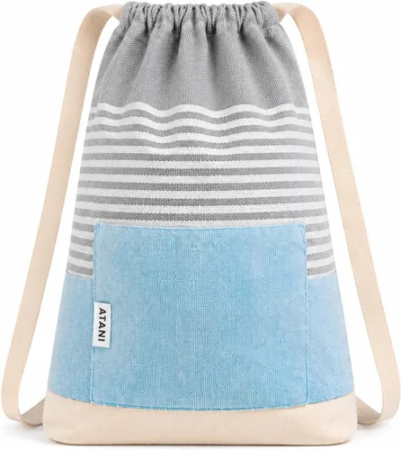 Miniatura 14 de ATANI Juego de toallas de playa turcas de gran tamaño de 69 x 35 pulgadas con bolsa de mano, secado rápido, 100% algodón turco, resistente a