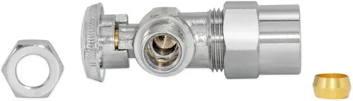 Miniatura 6 de Eastman 1/2 pulgada CPVC x 3/8 pulgadas OD compresión cuarto ángulo de giro válvula de parada, accesorios de fontanería de latón, cromo, 10729LF