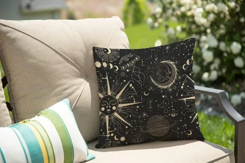Miniatura 23 de Solekla Funda de almohada cuadrada de lino y algodón con flores blancas y negras, funda de cojín decorativa para sofá de 18 x 18 pulgadas Sl157