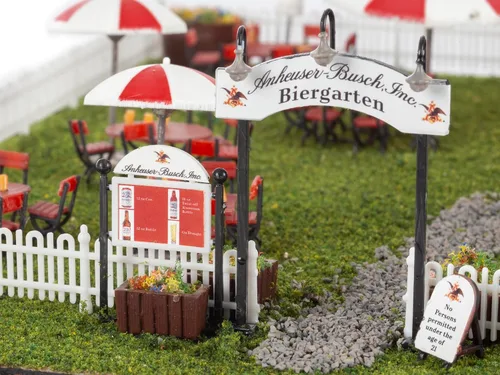 Miniatura 8 de Lionel Anheuser-Busch Biergarten HO Gauge Kit de construcción de tren