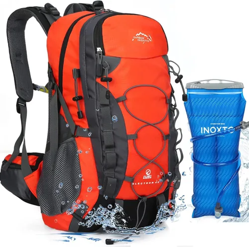 Miniatura 7 de INOXTO Mochila de senderismo ligera 35L/40L Mochila de día de senderismo con cubierta impermeable contra lluvia para viajes, camping al aire libre