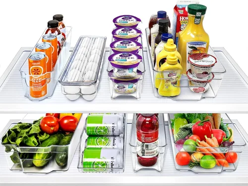 Miniatura 8 de Sorbus - Contenedores para refrigerador y congelador, organizador de refrigerador, contenedores de almacenamiento de alimentos apilables