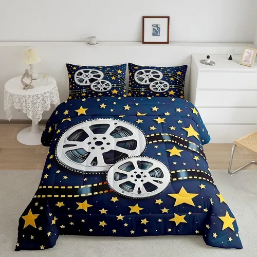 Miniatura 25 de Homewish Piano Music Comforter Set King Size,Musical Notes Bedding Set 3Pcs for Kids Girls Boys Teens Room Decor,Retro Graffiti Grey Gold Down Multi