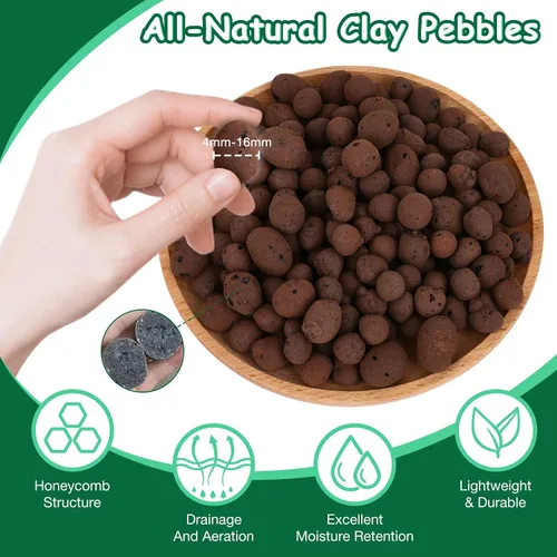 Miniatura 2 de Jabrand 2LB de piedras de arcilla LECA para plantas, piedras de arcilla expandida orgánica de 4mm-16mm para suministros de hidroponía, acuaponía