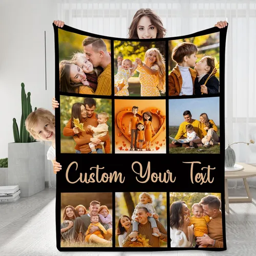 Miniatura 17 de SalaGraphics Manta personalizada con fotos, texto, regalos personalizados para parejas, mantas con fotos con mis propias fotos, mantas 5 Fotos