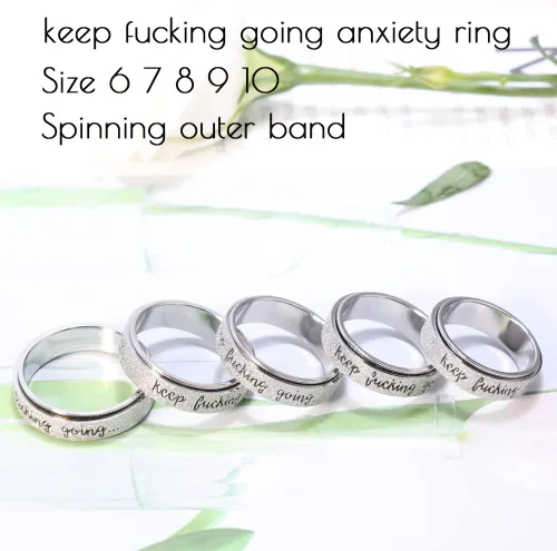 Miniatura 4 de Anillo Inicial Giratoria de Ansiedad para Mujeres Anillo de Ansiedad para Mujeres y Hombres Anillo de Pulgar para Hombres Anillo Giratoria de Plata