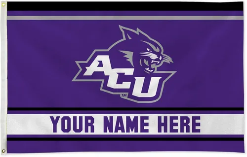 Rico Industries NCAA Abilene Christian Wildcats - Bandera estándar personalizada de 3 x 5 pies, fabricada en los Estados Unidos, decoración interior