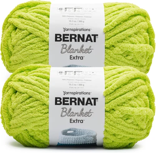 Miniatura 43 de Bernat - Estambre para mantas Extra Negro, 2 paquetes de 300g/10.5 onzas, poliéster, #7, jumbo, tejido de punto/ganchillo