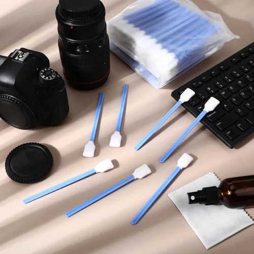 Miniatura 7 de Dunzy 300 piezas bastoncillos de limpieza de espuma con punta de esponja azul cuadrada rectangular de 5.12" para impresoras de inyección de tinta