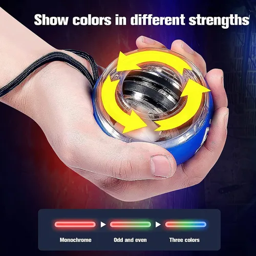 Miniatura 4 de Bola Giroscópica de Muñeca de Arranque Automático con Luces LED, Fortalecedor de Muñeca y Ejercitador de Antebrazo para Brazos, Dedos y Músculos más