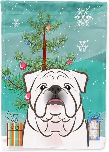 Miniatura 36 de Caroline's Treasures BB1622CHF - Bandera de casa Shih Tzu con árbol de Navidad y gris plateado para porche, grande, para colgar en la pared