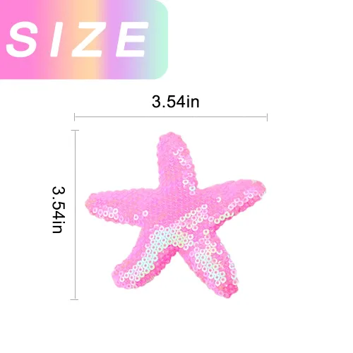 Miniatura 3 de Pinzas para el pelo de estrellas de mar, pinzas para el cabello con lentejuelas rosas, pinzas para el pelo de cocodrilo, pasadores con purpurina