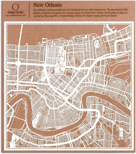 Miniatura 50 de O3 Design Studio Aberdeen - Mapa de papel cortado en papel blanco de 12 x 12 pulgadas