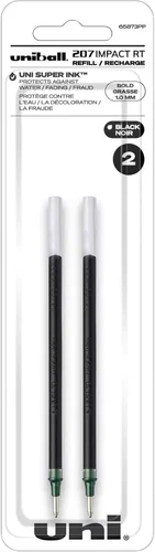 Miniatura 3 de uni-ball Gel Uni-Ball Impact RT - Recambios de bolígrafo retráctil, punta gruesa, tinta negra, paquete de 2, 6 paquetes
