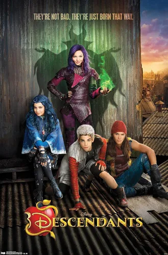 Miniatura 8 de Disney Descendants - Póster de pared de Key Art, 22.4 pulgadas de largo x 14.7 pulgadas de ancho, versión enmarcada de madera de granero