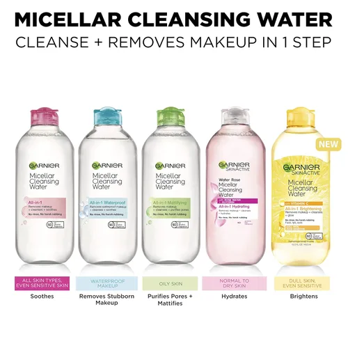 Miniatura 7 de Garnier Agua Micelar para Maquillaje a Prueba de Agua, Limpiador Facial Hidratante y Removedor de Maquillaje, Adecuado para Piel Sensible, Vegano
