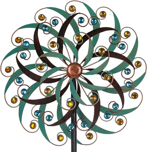 VEWOGARDEN - Molinillo de viento grande de 20" de diámetro, escultura de viento giratoria de metal para exteriores - Arte de jardín, captadores de