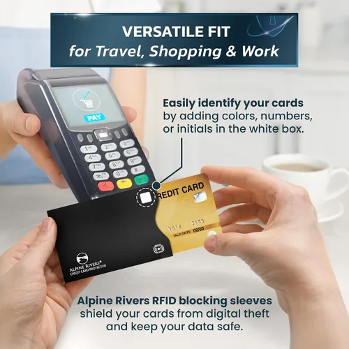 Miniatura 2 de 18 fundas de bloqueo RFID (14 soportes para tarjetas de crédito y 4 protectores para pasaportes) conjunto de protección premium contra robo