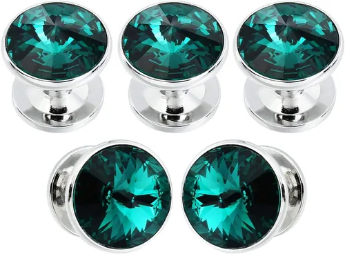 Miniatura 29 de HAWSON Gemelos para hombre con juego de tachuelas de camisa de 4/6 piezas, caja de regalo, joyería para hombre o accesorios para boda, fiesta