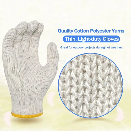 Miniatura 2 de Evridwear Guantes de Trabajo de Algodón de Punto de Hilo de Trabajo Ligero Forro de Guantes para Barbacoa para Cocinar al Aire Libre, Pintura