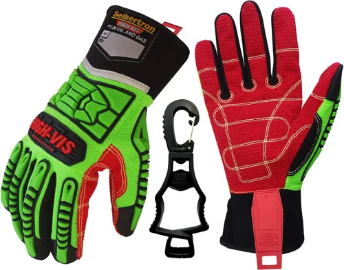 Miniatura 12 de Seibertron Guantes de aceite y gas de rescate de seguridad resistentes a los cortes, resistentes a los cortes, mecánicos antiimpactos, serie