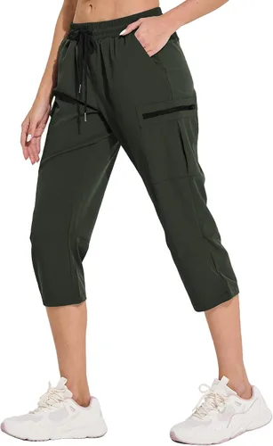 Miniatura 2 de ChinFun Pantalones capri de senderismo para mujer, de secado rápido, resistentes al agua, UPF 50+