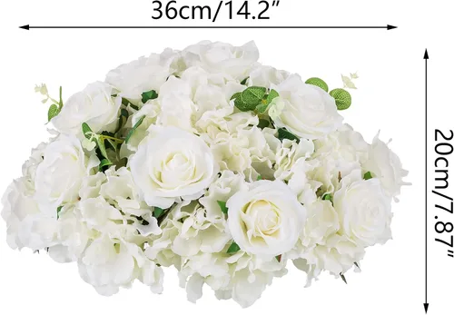 Miniatura 7 de Nuptio Juego de 2 jarrones de boda y 2 flores artificiales para centros de mesa de boda