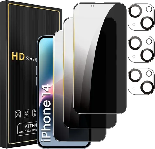 Miniatura 9 de Romkasi Paquete de 3 protectores de pantalla de privacidad para iPhone 11 de 6.1 pulgadas con 3 protectores de lente de cámara, película de vidrio