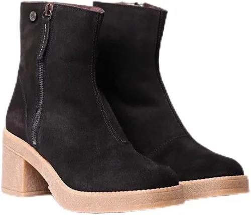 PERU-SY - Botines de tacón ancho para mujer en gamuza
