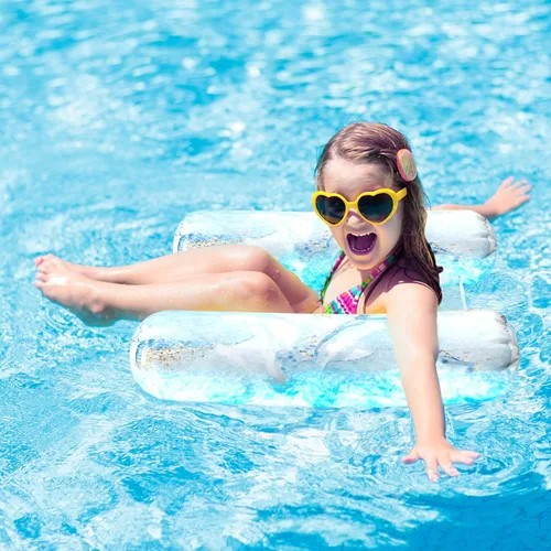 Miniatura 6 de [Paquete de 3] Flotadores inflables de alta calidad para piscina – Hamaca de natación para adultos con asiento inferior de malla (paquete a granel)