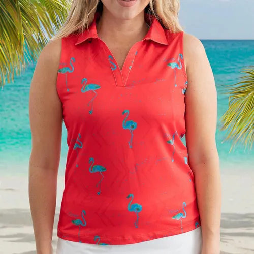 Miniatura 52 de YATTA GOLF Polo de golf sin mangas para mujer, absorbe la humedad, cuello en V, para golf, entrenamiento, golf
