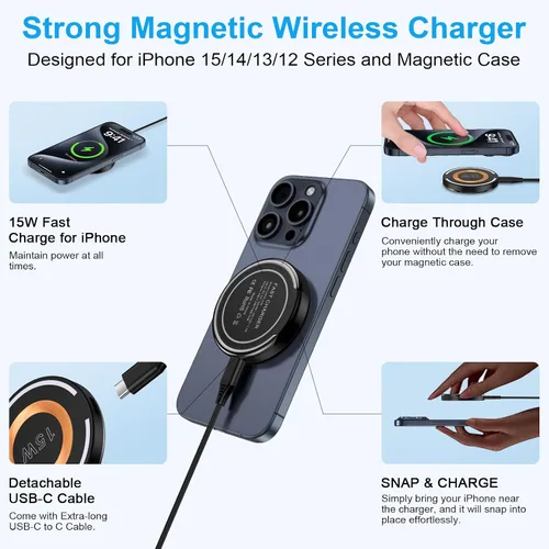 Miniatura 4 de Para Samsung Cargador Inalámbrico Almohadilla de Carga Rápida Android Magnética Magsafe Estación de Cargador Inalámbrico para Samsung Galaxy S26