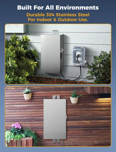 Miniatura 6 de COLOER Transformador de iluminación de paisaje de bajo voltaje Wi-Fi de 300 W, 2.4 GHz, transformador inteligente de bajo voltaje con 3 zonas, 120 V