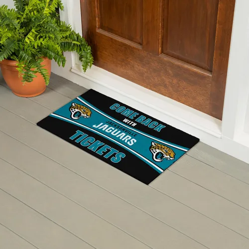Miniatura 2 de Team Sports America NFL Jacksonville Jaguars Entrada interior y exterior 28 x 16 pulgadas Parte trasera antideslizante Tapetes de bienvenida