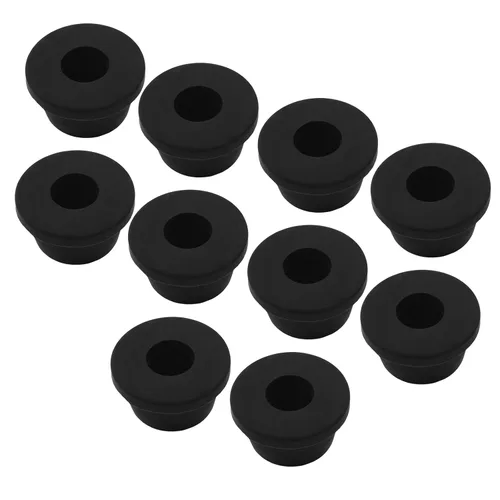 Miniatura 6 de Hordion 20 ojales de goma con orificio de taladro de 1/2 pulgada, orificio de identificación de 5/16 pulgadas, tapones negros para tubos de vinilo