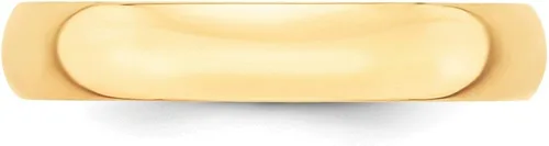 Miniatura 2 de Sólido 14K Amarillo Oro 4mm redondeado boda banda anillo, oro amarillo, 8, HRL040-8