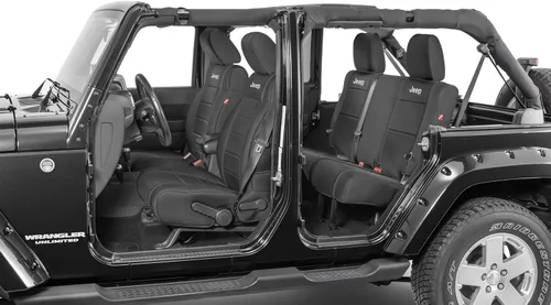 Diver Down Neoprene Seat Cover Set - Fits Jeep JK 2007-2018 Wrangler 2-Door - Front and Back Seat Set - Custom Fit - Soft Padded Cushion Feel (with