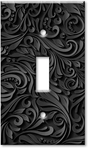 Miniatura 10 de Art Plates - Placa de interruptor basculante de doble banda (Rocker - GFCI) - Placa de pared - Estampado floral negro - Hecho en Estados Unidos
