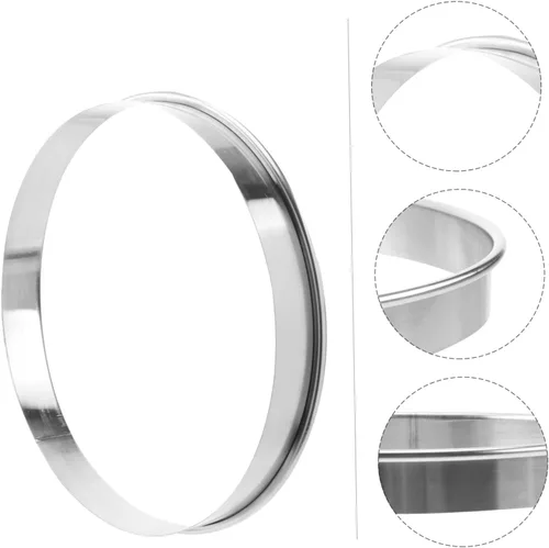 Miniatura 7 de BESTonZON Anillo de cocina para salsa de pizza de 6.88 pulgadas, herramienta para hornear de acero inoxidable con borde profundo para untar salsa